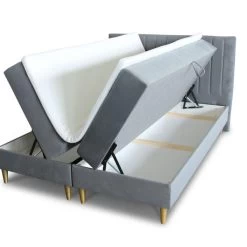 Bett Boxspringbett GOLD + 2 Bettkästen, Bettgestell, Polsterbett, Velours Stoff -Möbelhaus 563280361