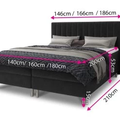 Bett Boxspringbett GOLD + 2 Bettkästen, Bettgestell, Polsterbett, Velours Stoff -Möbelhaus 563280362