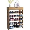 Soges Schuhregal Aus Holzverbundstoff Mit 5 Ebenen Schuhregal Für Den Wohnzimmerflur, Größe 75 X 24 X 94 Cm