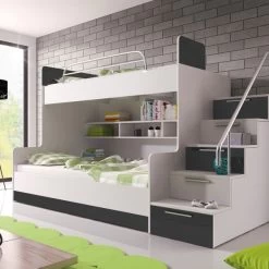 Etagenbett TOMI 2 - Doppelstockbett Hochglanz Kinderbett Hochbett ! -Möbelhaus 565205990