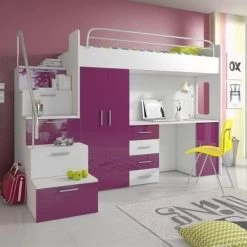 Etagenbett TOMI 4s - Doppelstockbett Hochglanz Weiss Grau Kinderbett Hochbett ! -Möbelhaus 567818463