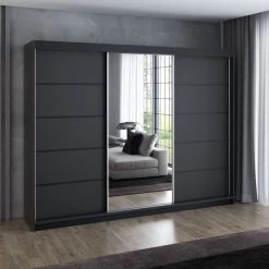 Schwebetürenschrank, 3-türig Schrank 200 Cm Mit 4 Schubladen, Und Spiegel- VILANO 2 29 Schwebetürenschrank, 3-türig Schrank 200 Cm Mit 4 Schubladen, Und Spiegel- VILANO 2 -Möbelhaus 567845676