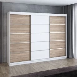 Schwebetürenschrank, 3-türig Schrank 200 Cm Mit 4 Schubladen- Kleiderschrank FLIX 20 Schwebetürenschrank, 3-türig Schrank 200 Cm Mit 4 Schubladen- Kleiderschrank FLIX -Möbelhaus 568052854