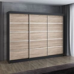 Schwebetürenschrank, 3-türig Schrank 200 Cm Mit 4 Schubladen- Kleiderschrank FLIX 24 Schwebetürenschrank, 3-türig Schrank 200 Cm Mit 4 Schubladen- Kleiderschrank FLIX -Möbelhaus 568052870
