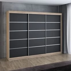 Schwebetürenschrank, 3-türig Schrank 200 Cm Mit 4 Schubladen- Kleiderschrank FLIX 29 Schwebetürenschrank, 3-türig Schrank 200 Cm Mit 4 Schubladen- Kleiderschrank FLIX -Möbelhaus 568052905