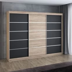Schwebetürenschrank, 3-türig Schrank 200 Cm Mit 4 Schubladen- Kleiderschrank FLIX 30 Schwebetürenschrank, 3-türig Schrank 200 Cm Mit 4 Schubladen- Kleiderschrank FLIX -Möbelhaus 568052909