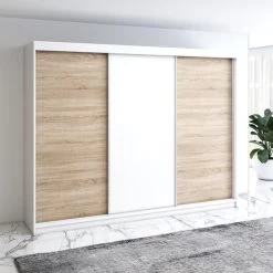 Schwebetürenschrank 200 Cm, 3-türig Schrank Mit 4 Schubladen- MERO 20 Schwebetürenschrank 200 Cm, 3-türig Schrank Mit 4 Schubladen- MERO -Möbelhaus 568088390