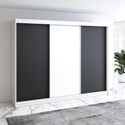 Schwebetürenschrank 200 Cm, 3-türig Schrank Mit 4 Schubladen- MERO 22 Schwebetürenschrank 200 Cm, 3-türig Schrank Mit 4 Schubladen- MERO -Möbelhaus 568088395