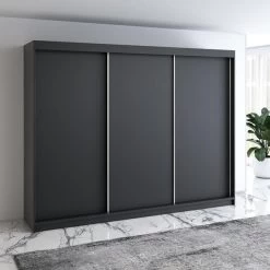 Schwebetürenschrank 200 Cm, 3-türig Schrank Mit 4 Schubladen- MERO 23 Schwebetürenschrank 200 Cm, 3-türig Schrank Mit 4 Schubladen- MERO -Möbelhaus 568088397