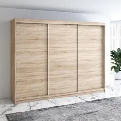 Schwebetürenschrank 200 Cm, 3-türig Schrank Mit 4 Schubladen- MERO 28 Schwebetürenschrank 200 Cm, 3-türig Schrank Mit 4 Schubladen- MERO -Möbelhaus 568088408