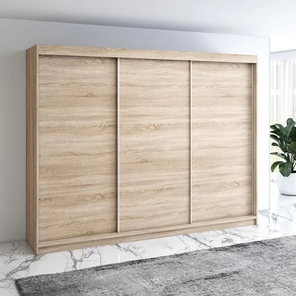 Schwebetürenschrank 200 Cm, 3-türig Schrank Mit 4 Schubladen- MERO 13 Schwebetürenschrank 200 Cm, 3-türig Schrank Mit 4 Schubladen- MERO – Bild 11