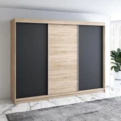 Schwebetürenschrank 200 Cm, 3-türig Schrank Mit 4 Schubladen- MERO 30 Schwebetürenschrank 200 Cm, 3-türig Schrank Mit 4 Schubladen- MERO -Möbelhaus 568088413