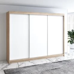 Schwebetürenschrank 200 Cm, 3-türig Schrank Mit 4 Schubladen- MERO 31 Schwebetürenschrank 200 Cm, 3-türig Schrank Mit 4 Schubladen- MERO -Möbelhaus 568088414