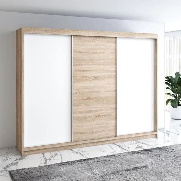 Schwebetürenschrank 200 Cm, 3-türig Schrank Mit 4 Schubladen- MERO 17 Schwebetürenschrank 200 Cm, 3-türig Schrank Mit 4 Schubladen- MERO – Bild 15