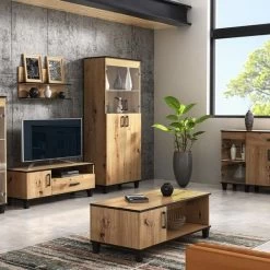 Elegante Kleiderschrank Mit Spiegel Im Loft Stil P11 Loftmöbel Wohnzimmer -Möbelhaus 568460986