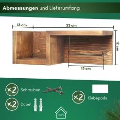 Felino® Toilettenpapierhalter Klopapierhalter Halterung Aus Holz OHNE Bohren -Möbelhaus 569714609