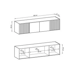 Kleiderschrank KELLY - Mit Lamellen, Schrank, Schubladen, Farben, Spiegel -Möbelhaus 569971254