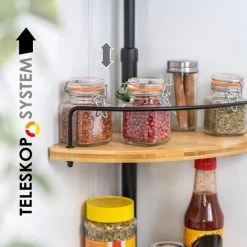 Bremermann Teleskop-Eckregal, Teleskopgewürzregal, 2 Regale, Bambus, Schwarz -Möbelhaus 572280604