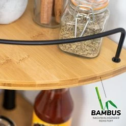 Bremermann Teleskop-Eckregal, Teleskopgewürzregal, 2 Regale, Bambus, Schwarz -Möbelhaus 572280607