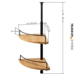 Bremermann Teleskop-Eckregal, Teleskopgewürzregal, 2 Regale, Bambus, Schwarz -Möbelhaus 572280608