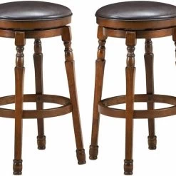 Drehbarer Barhocker 2er Set, Drehhocker Mit Um 360° Drehbarem Sitz, Retro Barstuhl