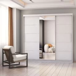 Kleiderschrank Schwebetürenschrank Garderobenschrank Mit Spiegel Malba 250