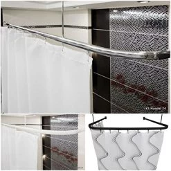 Duschvorhangschiene Barrierefrei Duschvorhangstange Inkl. Gleiter - 3 Farben Zur Wahl