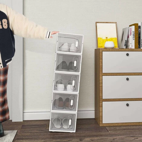 WOLTU Schuhregal Mit Magnetverschluss Schuhboxen DIY Schuhschrank Steckregal Aus Kunststoff 5 WOLTU Schuhregal Mit Magnetverschluss Schuhboxen DIY Schuhschrank Steckregal Aus Kunststoff – Bild 3