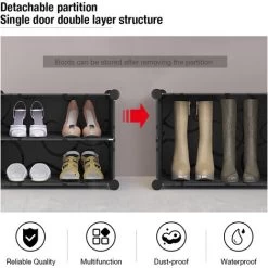 Schuhschrank Modular DIY Steckregal System Kunststoff Schuhablage, Garderobe Schuhregal 12 Fächer 9 Schuhschrank Modular DIY Steckregal System Kunststoff Schuhablage, Garderobe Schuhregal 12 Fächer -Möbelhaus 58069419 3