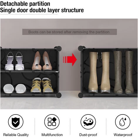 Schuhschrank Modular DIY Steckregal System Kunststoff Schuhablage, Garderobe Schuhregal 12 Fächer 5 Schuhschrank Modular DIY Steckregal System Kunststoff Schuhablage, Garderobe Schuhregal 12 Fächer – Bild 3