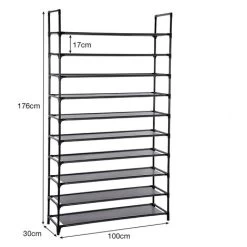 Schuhregal Schuhablage Mit 10 Böden Für 50 Paare Schuhe 100x30x176cm Schwarz -Möbelhaus 59685327 4