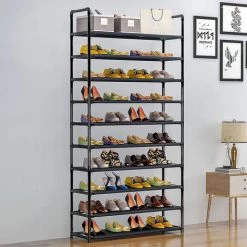 Schuhregal Schuhablage Mit 10 Böden Für 50 Paare Schuhe 100x30x176cm Schwarz -Möbelhaus 59685327 5