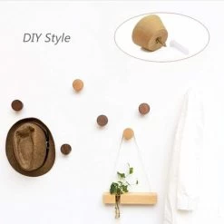 HIASDFLS Holz Wandhaken Runde Garderobe, Naturholz Kleiderhaken Vintage Dekorativer Naturholz Kleiderhaken Dekorativer Ast Kleiderbügel Kleiderhaken (5 Stück) -Möbelhaus 59708788 4