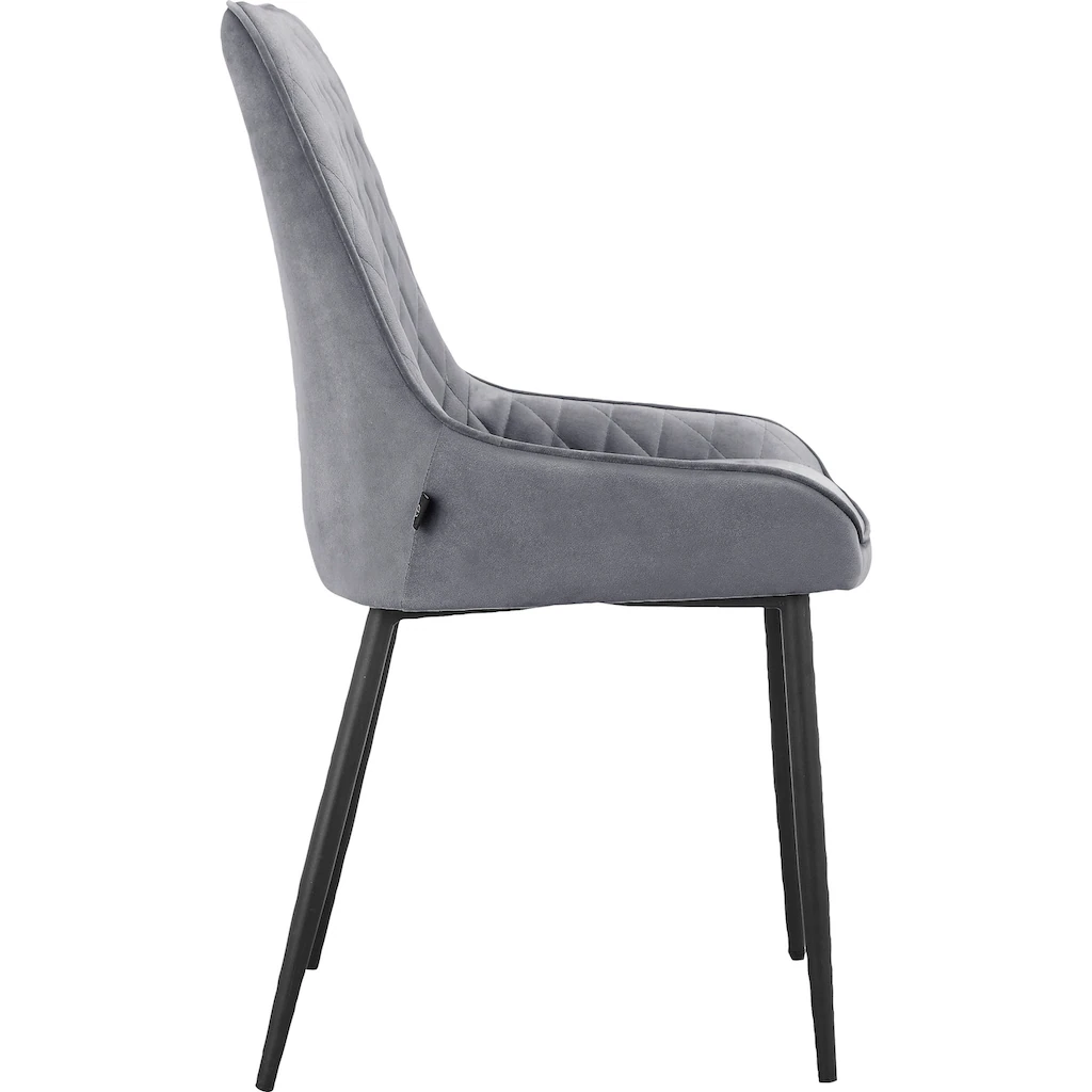 Leonique Esszimmerstuhl »Tournebu«, 2 St., Veloursstoff, Sitz Und Rücken Gepolstert, Velourstoff Mit Steppung, Sitzhöhe 45 Cm 8 Leonique Esszimmerstuhl »Tournebu«, 2 St., Veloursstoff, Sitz Und Rücken Gepolstert, Velourstoff Mit Steppung, Sitzhöhe 45 Cm – Bild 6