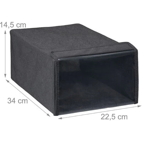 Relaxdays Schuhaufbewahrung Aus Stoff, Zur Organisation Von Schuhen, Schuhbox Mit Deckel, HBT: Ca. 14,5x22,5x34 Cm, Grau 6 Relaxdays Schuhaufbewahrung Aus Stoff, Zur Organisation Von Schuhen, Schuhbox Mit Deckel, HBT: Ca. 14,5x22,5x34 Cm, Grau – Bild 4