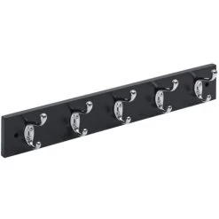 Hettich Garderobenleiste 5 Haken 50,0 X 8,0 X 7,5 Cm Schwarz Möbelbeschläge
