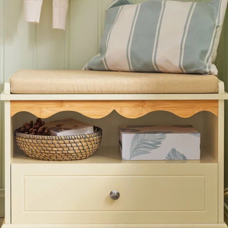 SoBuy FSR123-MI Schuhbank Mit Sitzkissen Garderobenbank Truhenbank Sitzbank Mit Stauraum Dielenbank Schuhtruhe Sitzkommode Schuhregal Mit Sitzbank Schmal Beige BHT Ca.: 60x46x35cm 7 SoBuy FSR123-MI Schuhbank Mit Sitzkissen Garderobenbank Truhenbank Sitzbank Mit Stauraum Dielenbank Schuhtruhe Sitzkommode Schuhregal Mit Sitzbank Schmal Beige BHT Ca.: 60x46x35cm – Bild 5