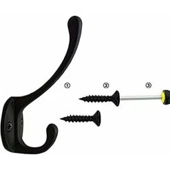 10 Stück Vintage Wandgarderobe Kleiderhaken Metall Hutablage Retro Haken Für Garderobe Badezimmer Küche Schlafzimmer Mit 20 Schrauben (Schwarz) -Möbelhaus 67877071 3