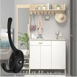 10 Stück Vintage Wandgarderobe Kleiderhaken Metall Hutablage Retro Haken Für Garderobe Badezimmer Küche Schlafzimmer Mit 20 Schrauben (Schwarz) -Möbelhaus 67877071 4