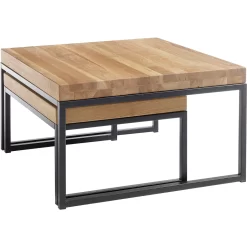 MCA Furniture Couchtisch »Lubao«, 2-er Set Wohnzimmertisch In Massivholz Asteiche Geölt -Möbelhaus 6e374de7c1583dae8745fde125a9fd2f