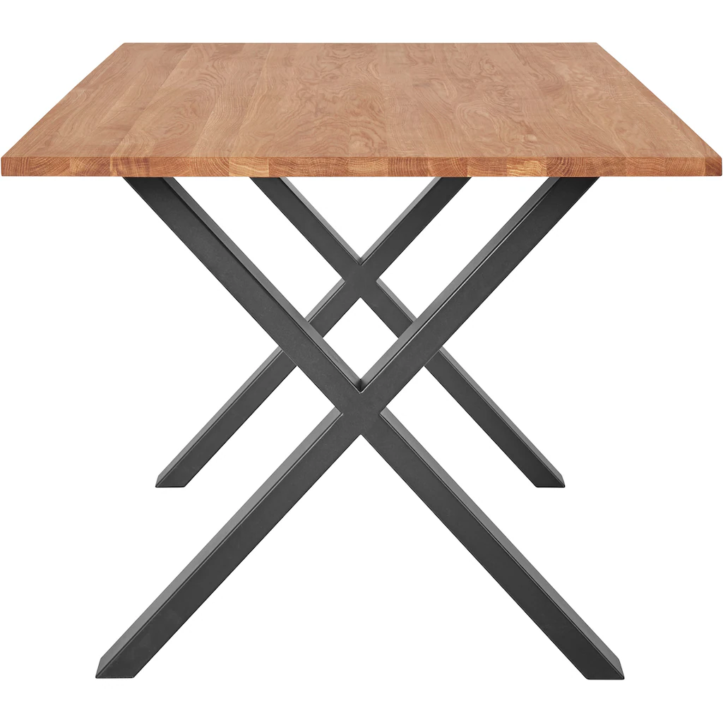 Andas Esstisch, Tischplatte Aus Massiver Eiche, FSC®- Massivholz, Gestell Aus Metall 6 Andas Esstisch, Tischplatte Aus Massiver Eiche, FSC®- Massivholz, Gestell Aus Metall – Bild 4
