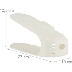 Relaxdays Schuhstapler, 12er Set, Bis Größe 39, Rutschfeste Schuhablage, Kunststoff, Ordnungssystem Für Schuhe, Weiß -Möbelhaus 71298890 4