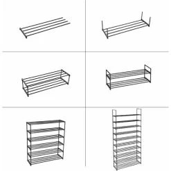 Songmics Schuhregal Mit 10 Ebenen, Schuhaufbewahrung Aus Metall, Für Bis Zu 50 Paar Schuhe, Schuhorganizer Für Wohnzimmer, Flur Und Ankleidezimmer, 92 X 30 X 194 Cm, Schwarz LSA10BK -Möbelhaus 73395037 3