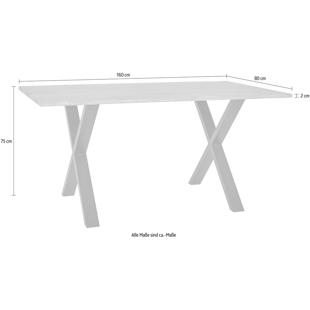 Andas Esstisch, Tischplatte Aus Massiver Eiche, FSC®- Massivholz, Gestell Aus Metall 8 Andas Esstisch, Tischplatte Aus Massiver Eiche, FSC®- Massivholz, Gestell Aus Metall – Bild 6
