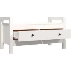 Flurbank Weiß 80x40x43 Cm Massivholz Kiefer VidaXL -Möbelhaus 78612350 4