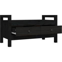 Flurbank Schwarz 80x40x43 Cm Massivholz Kiefer VidaXL -Möbelhaus 78612425 4