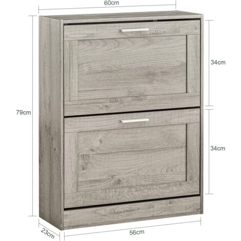 SoBuy FSR137-HG Schuhkipper Schuhablage Schuhschrank Mit 2 Klappen Schuhregal Schmal Schuhkommode BHT Ca.: 60x79x23cm 7 SoBuy FSR137-HG Schuhkipper Schuhablage Schuhschrank Mit 2 Klappen Schuhregal Schmal Schuhkommode BHT Ca.: 60x79x23cm – Bild 5