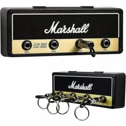 Marshall Key Holder Wall Mounted Jack Rack 2.0 JCM800 Gitarren-Schlüsselhalter Haken Schlüsselhalter Heimbefestigung Mit 4 Schlüsselringen Schlüsselhalter-Set Schwarz (Keyholder Set Black)
