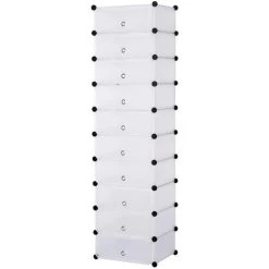 4331173cm 10 Lagen Kunststoffbrett PP Kunststoffschrank Zur Aufbewahrung Von Schuhen, Kleidung Oder Spielzeug Transparent Gefrostet