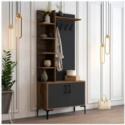 Wien D Garderobenschrank, Nussbaum & Anthrazit -Möbelhaus 81848866 3